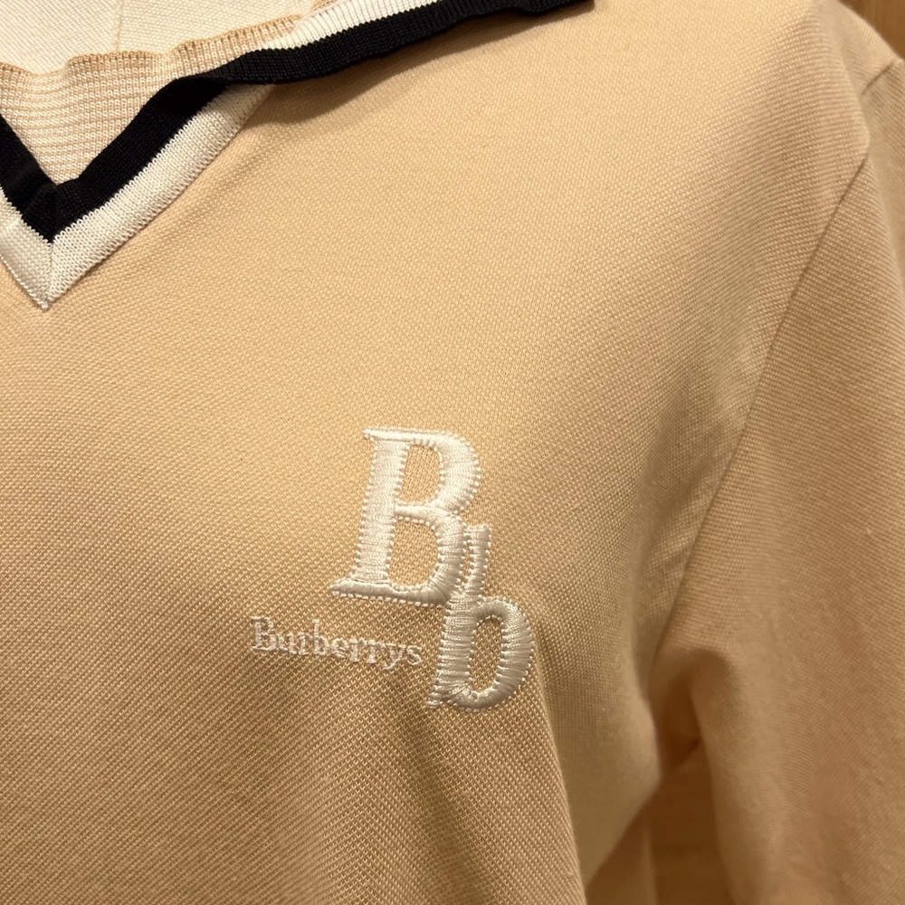 Burberry Beige Polo with Black and White Trim